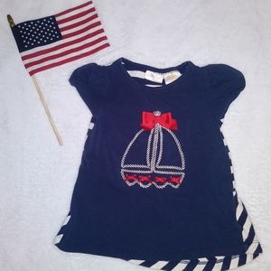 Maggie & Zoe nautical sailboat girls shirt top patriotic size 12m